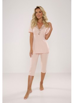 Дамска пижама в бежов цвят 642 NOELA 