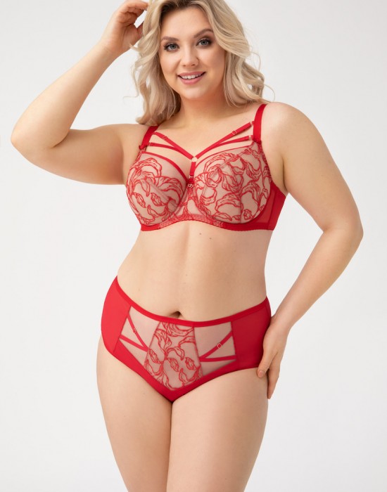 Макси сутиен с меки чашки в червен цвят K731 DEBBY - Sabrina.bg